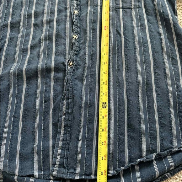Scully Western Shirt L Blue Striped Star Buttons Vintage Cowboy Style - Picture 9 of 9
